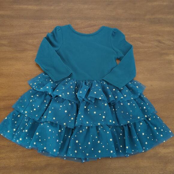 Toddler Girls turquoise tull skirt jersey long sleeve Dress size 2T NNT - Picture 7 of 8